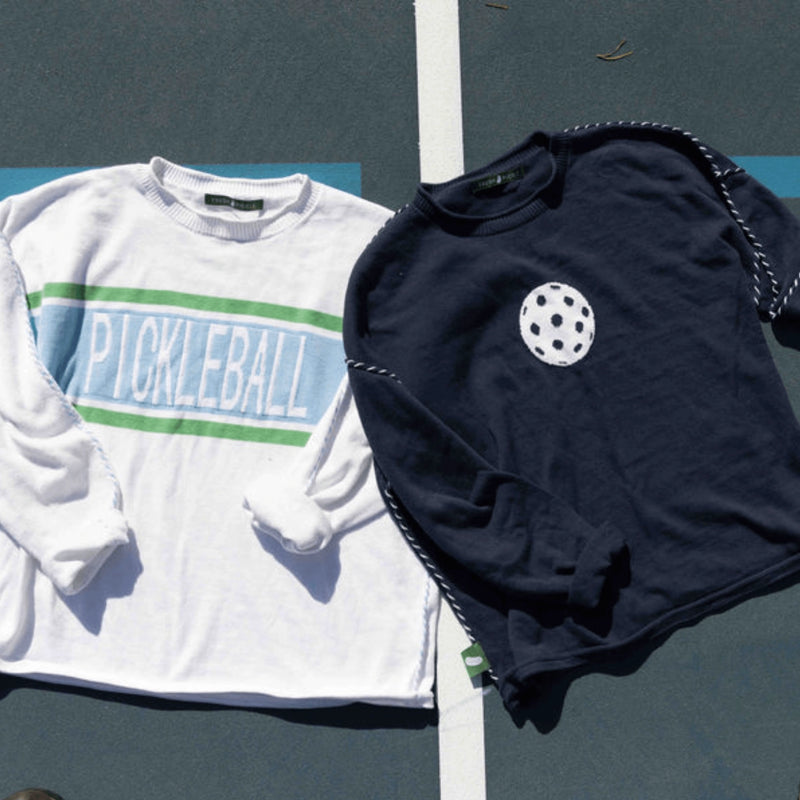 Load image into Gallery viewer, Pickleball Sweaters for Women - White &amp; Navy Blue
