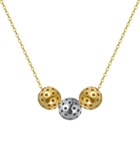 Pickleball Trio Gold Necklace