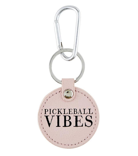 Pickleball Vibes Leather Keychain