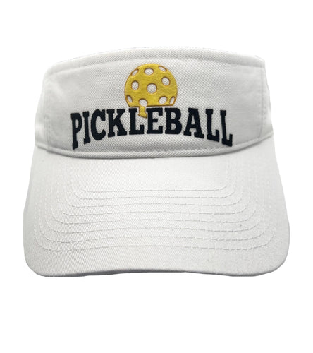Pickleball Visor with Ball - White