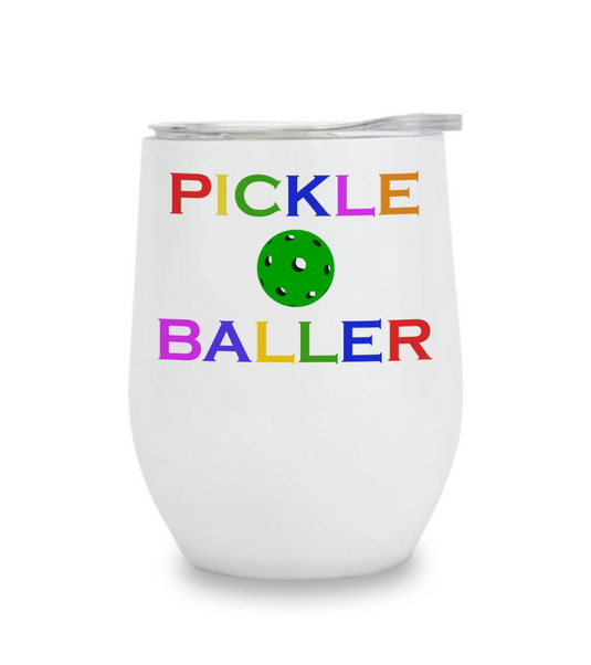Pickle Baller Rainbow Wine Tumbler