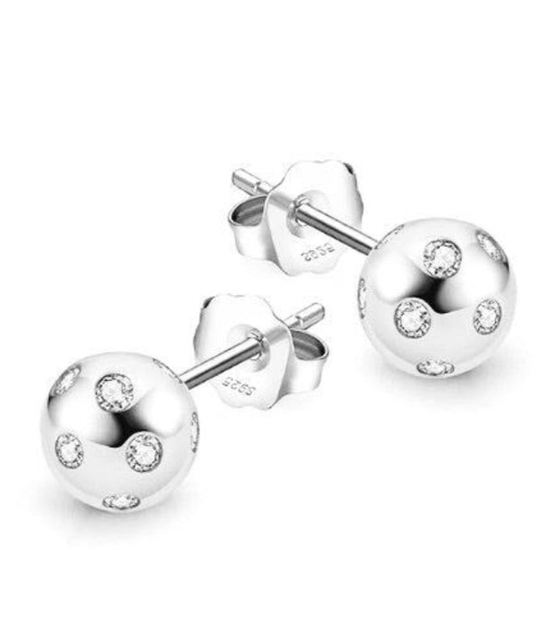 Picklebelle Baby Belle Bling Stud Earrings Silver