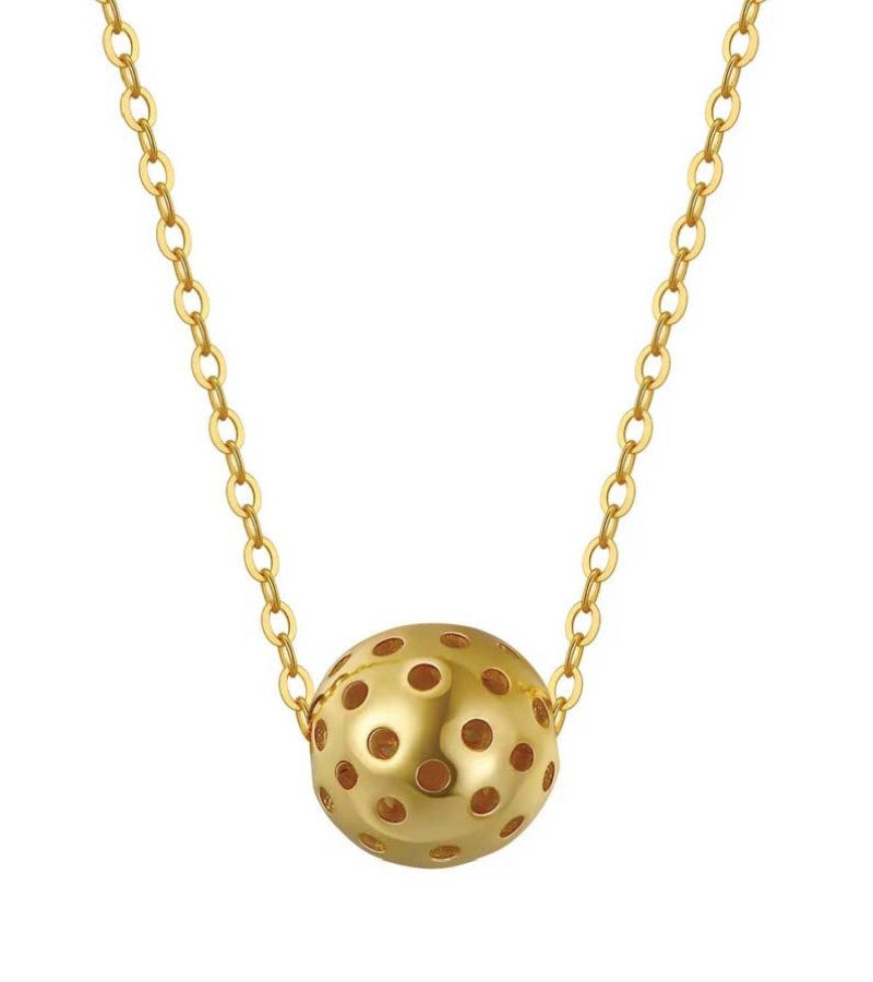 Load image into Gallery viewer, Picklebelle Baby Belle Pickleball Gold Necklace
