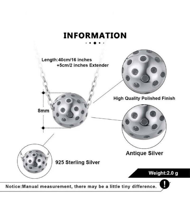 Load image into Gallery viewer, Picklebelle Silver Pickleball Necklace Specs
