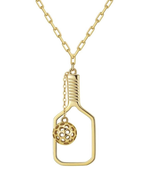 Picklebelle The Volley Gold Pickleball Necklace