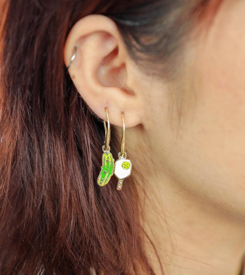 Load image into Gallery viewer, Pickle &amp; Paddle Enamel Earrings
