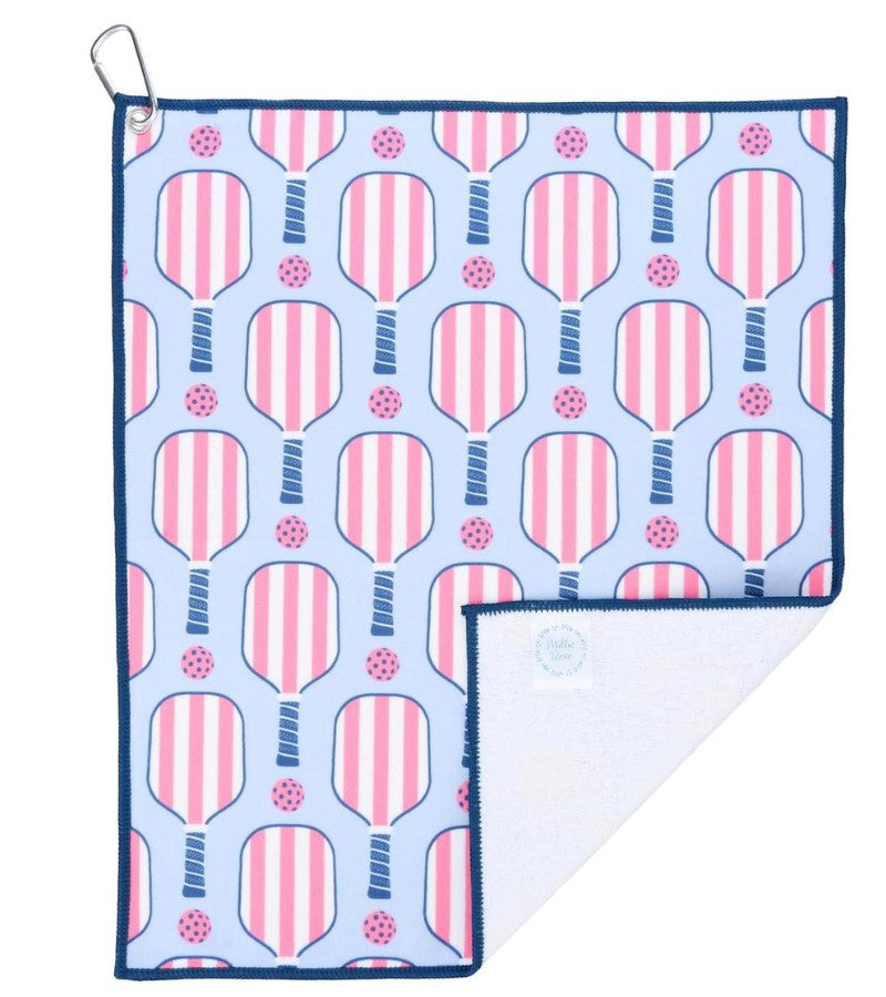 Load image into Gallery viewer, Pink &amp; Blue Pickleball Microfiber Towel
