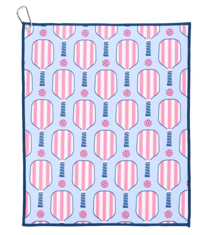 Load image into Gallery viewer, Pink and Blue Pickleball Microfiber Towel
