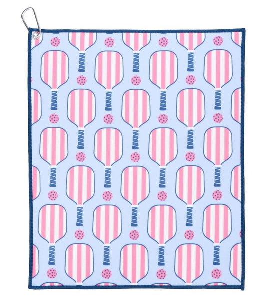 Pink and Blue Pickleball Microfiber Towel
