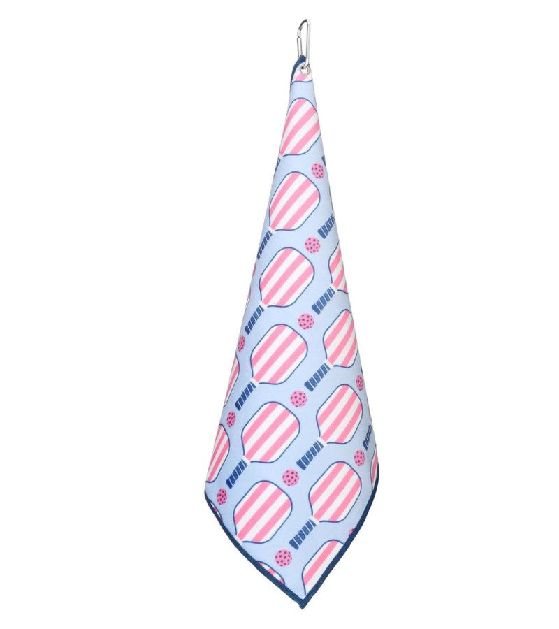 Load image into Gallery viewer, Pink &amp; Blue Pickleball Microfiber Towel
