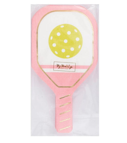 Pickleball Paddle Disposable Cocktail Napkins - Pink
