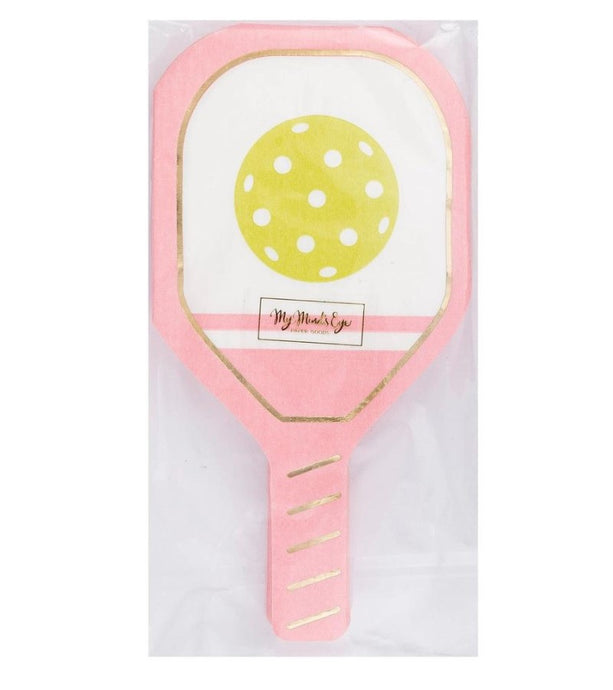 Pickleball Paddle Disposable Cocktail Napkins - Pink