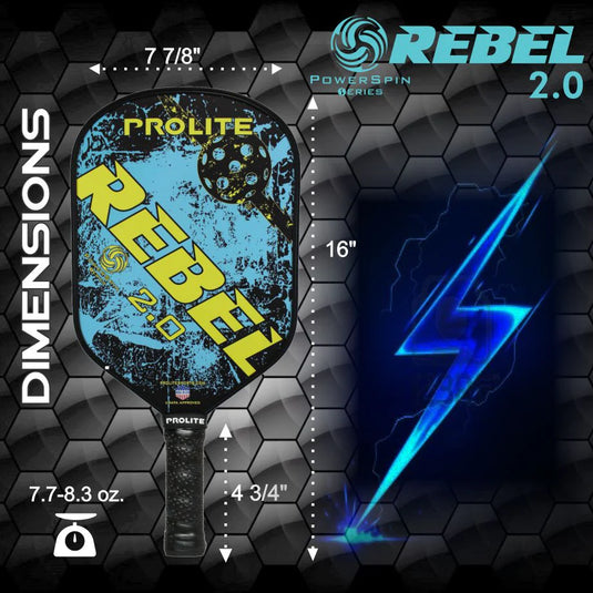 Prolite Rebel PowerSpin 2.0 Pickleball Paddle