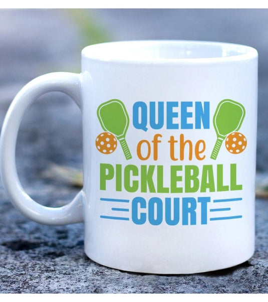 Queen of the Pickleball Court Mug 15 oz