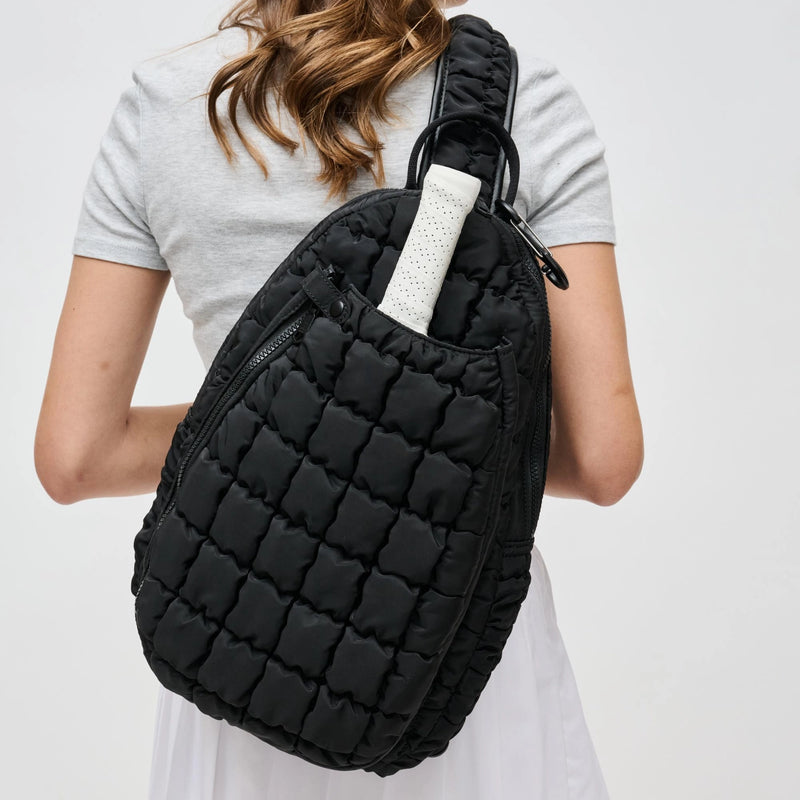 Load image into Gallery viewer, The Ace Quilted Pickleball Sling Bag Black
