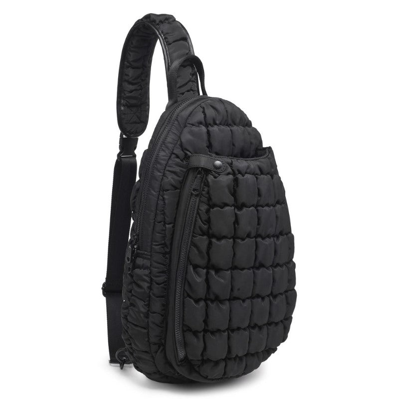 Load image into Gallery viewer, Ace Quilted Pickleball Sling Bag Black - Side
