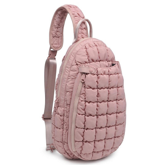 The Ace Quilted Pickleball Sling Bag Dusty Pink - Side