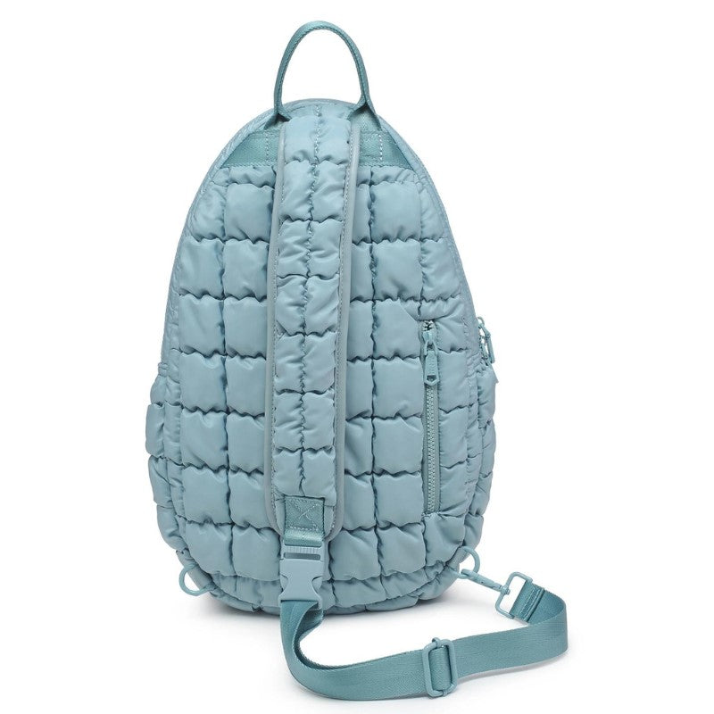 Load image into Gallery viewer, The Ace Quilted Pickleball Sling Bag Sky Blue - Back
