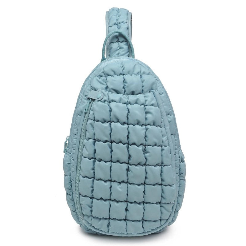 Load image into Gallery viewer, The Ace Quilted Pickleball Sling Bag Sky Blue - Front
