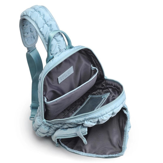 The Ace Quilted Pickleball Sling Bag Sky Blue - Inside