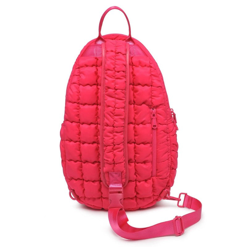 Load image into Gallery viewer, The Ace Quilted Pickleball Sling Bag Spicy Pink - Back
