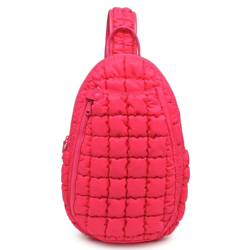 Load image into Gallery viewer, The Ace Quilted Pickleball Sling Bag Spicy Pink - Front
