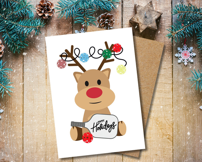 Rudolph Pickleball Christmas Card