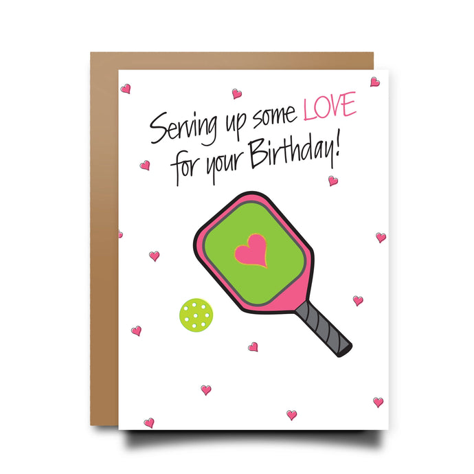 Serving Up Some Love Pickleball Birthday - Brown Envelope