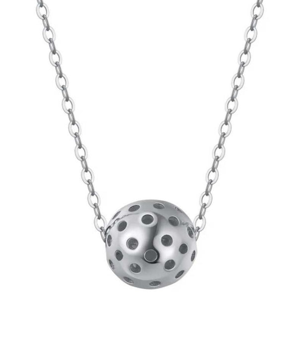 Picklebelle Sterling Silver Pickleball Necklace