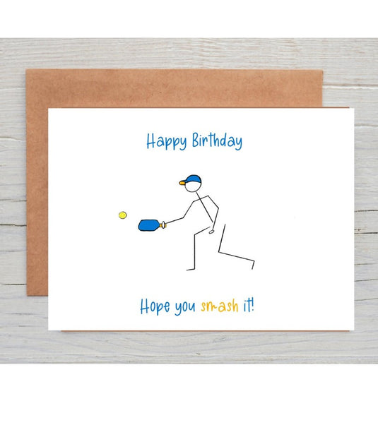 Smash It Pickleball Birthday Card