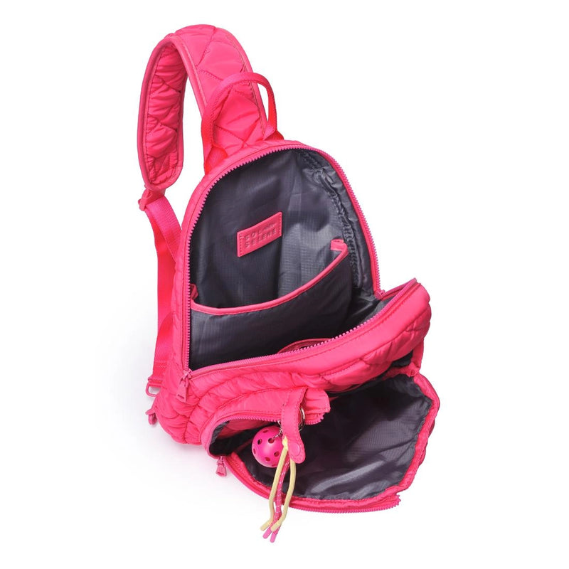Load image into Gallery viewer, The Ace Pickleball Quilted Sling Bag - Spicy Pink
