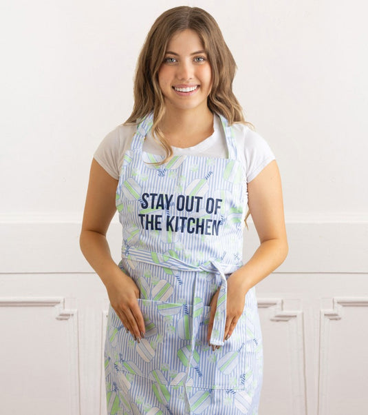 Pickleball Striped Apron Bue