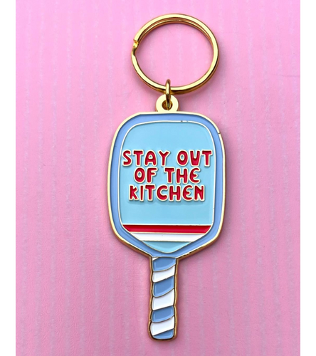 Stay Out of the Kitchen Pickleball Keychain