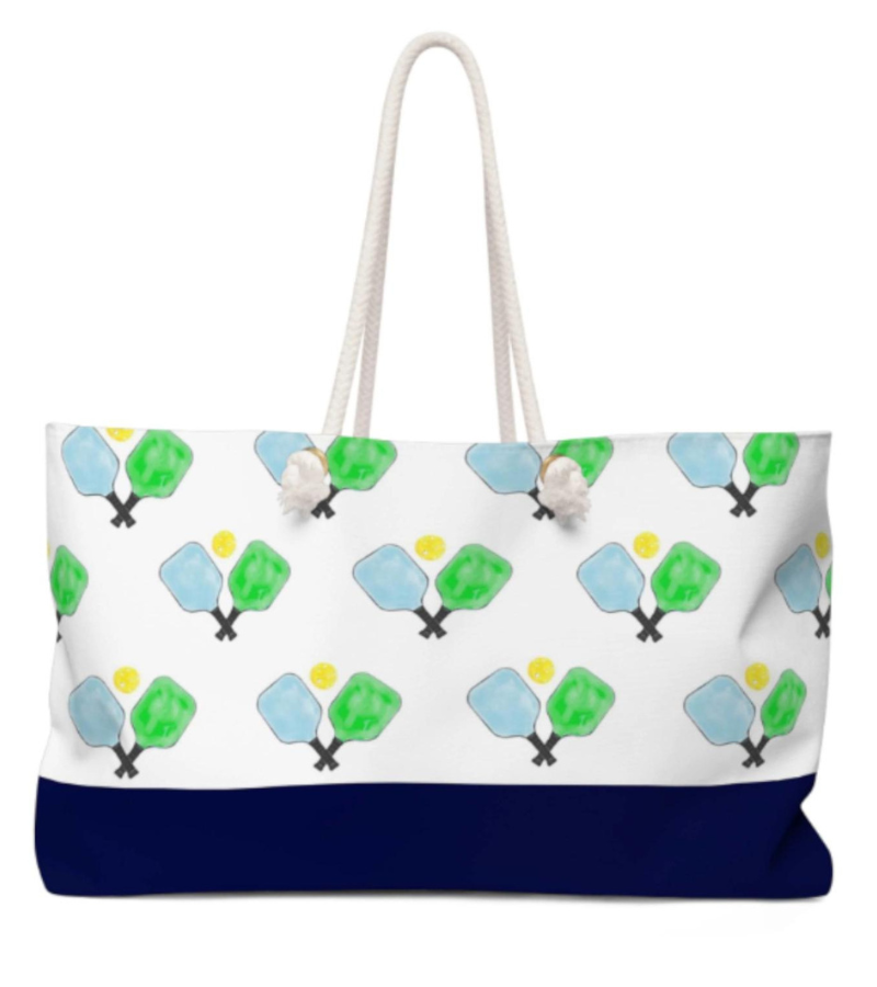 Load image into Gallery viewer, The Weekender Pickleball Tote Blue &amp; Green
