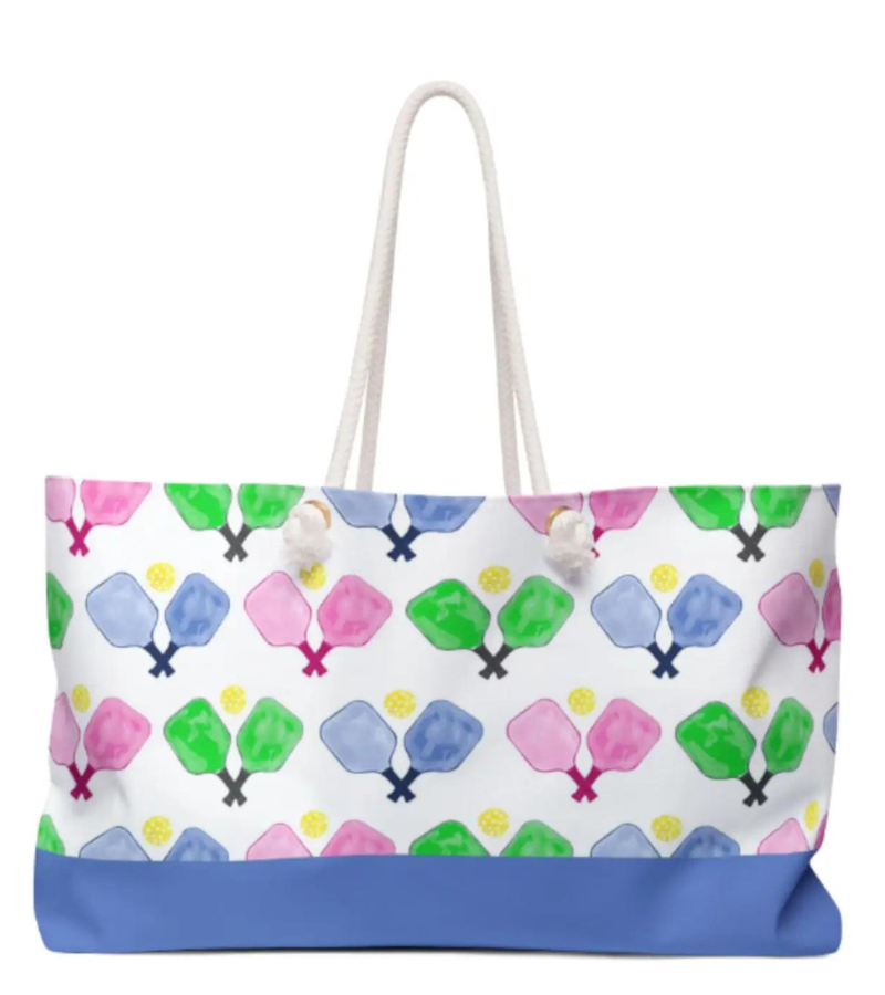 Load image into Gallery viewer, The Weekender Pickleball Tote Blue &amp; Pink
