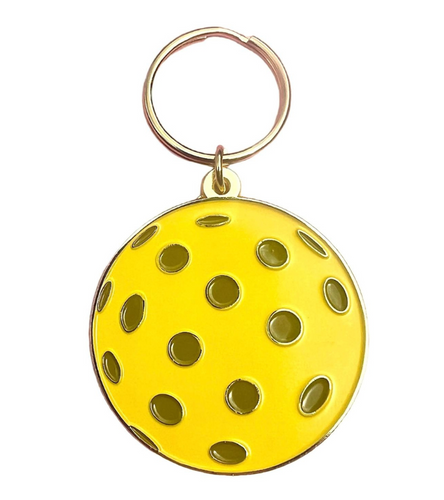 Pickleball Yellow Ball Keychain