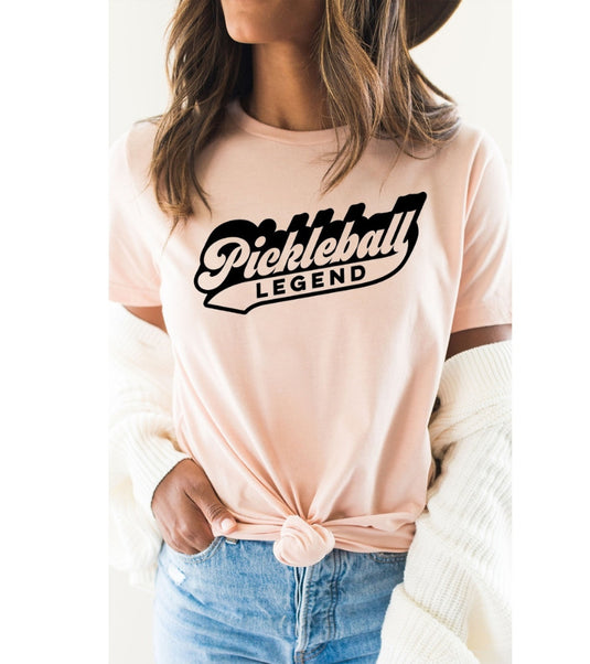 Pickleball Legend Retro T-Shirt Peach